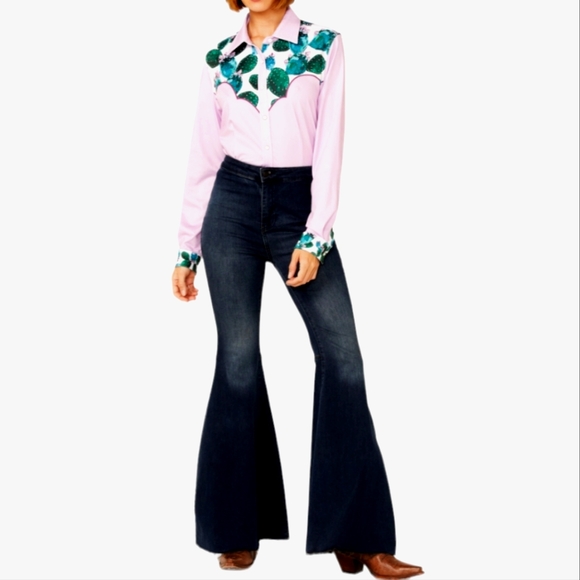 RANCH DRESS'N Fallon Taylor "Morgan" cactus Performance Rodeo Cowgirl shirt sz3X - Picture 8 of 16